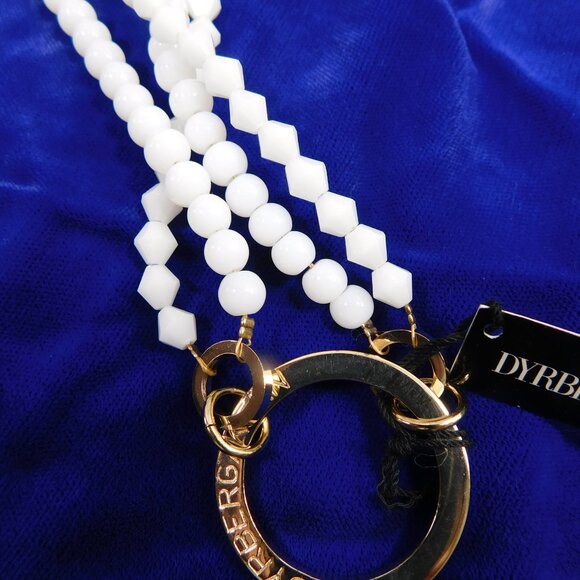 Ladies Dyrberg/Kern White Glass Beaded Necklace - Picture 3 of 3